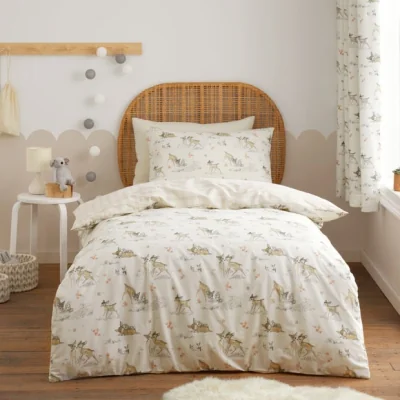 Dunelm Bambi Duvet Cover and Pillowcase Set Natural