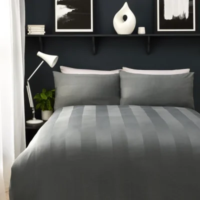 Dunelm Capri Duvet Cover and Pillowcase Set Charcoal Charcoal (Grey)
