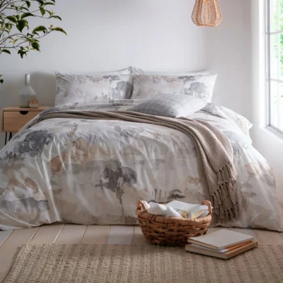Dunelm Edale Duvet Cover and Pillowcase Set Linen Linen