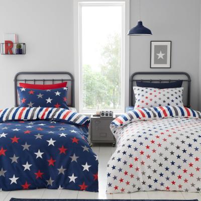 Dunelm Catherine Lansfield Set of 2 Stripes And Stars Duvet Cover & Pillowcase Sets