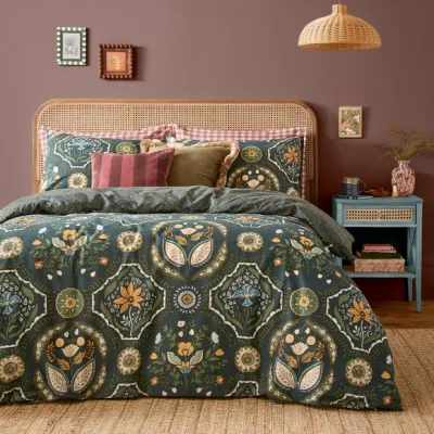 Dunelm Furn. Ember Polycotton Duvet Cover & Pillowcase Set