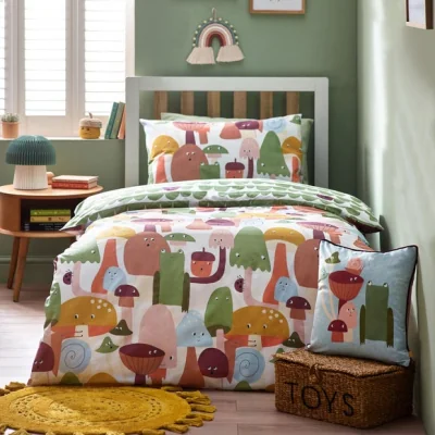 Dunelm Funguys Duvet Cover & Pillowcase Set Green
