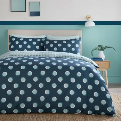 Dunelm Fusion Polka Spot Polycotton Duvet Cover & Pillowcase Set