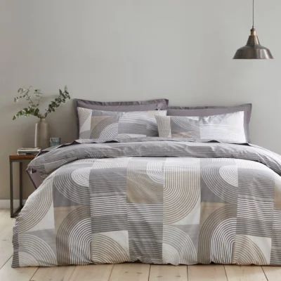 Dunelm Iona Geo Polycotton Duvet Cover & Pillowcase Set