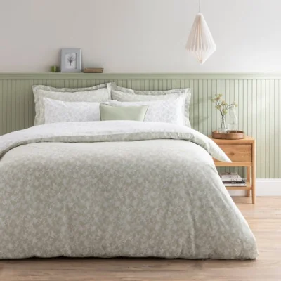 Dunelm Bexley Floral Sage Duvet Cover and Pillowcase Set Sage (Green)