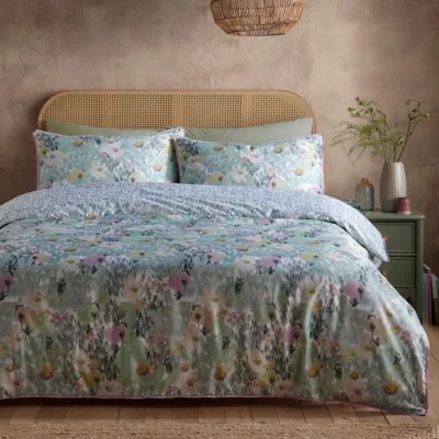 Dunelm Appletree Abstract Floral 100% Cotton Duvet Cover & Pillowcase Set