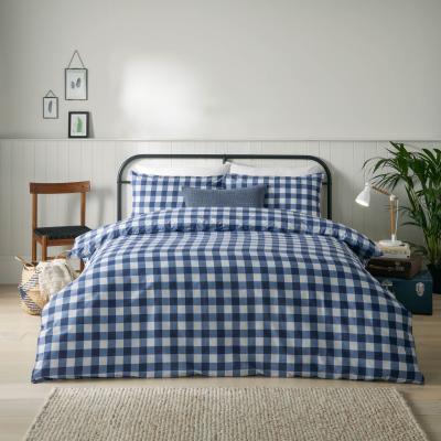 Dunelm Riviera Hartsford Check 144 Thread Reversible Duvet Cover & Pillowcase Set