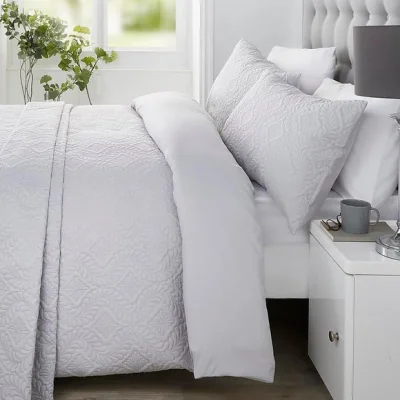 Dunelm Serene Gianna Silver Duvet Cover and Pillowcase Set Silver