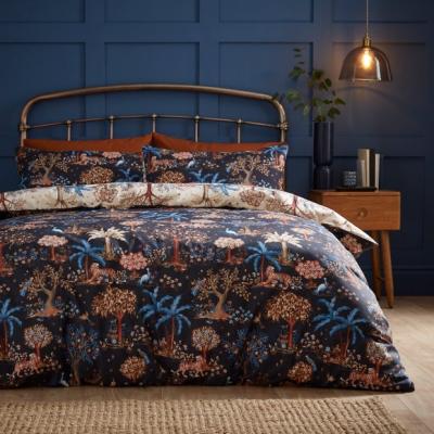 Dunelm Folk Trees Polycotton Duvet Cover & Pillowcase Set