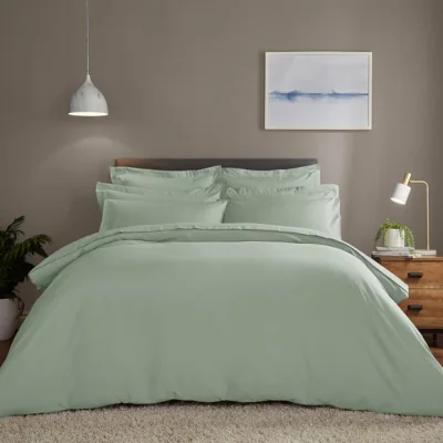 Dunelm Fogarty Soft Touch Duvet Cover and Pillowcase Set Eucalyptus