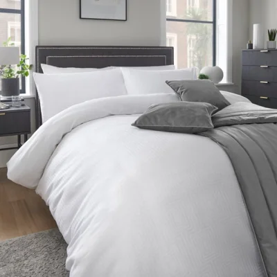 Dunelm Charbury Duvet Cover and Pillowcase Set White White