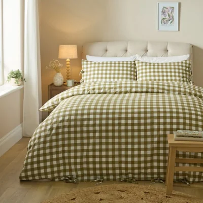 Dunelm Gingham Polycotton Duvet Cover & Pillowcase Set