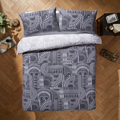 Dunelm Waterhouse Charcoal Duvet Cover and Pillowcase Set Charcoal