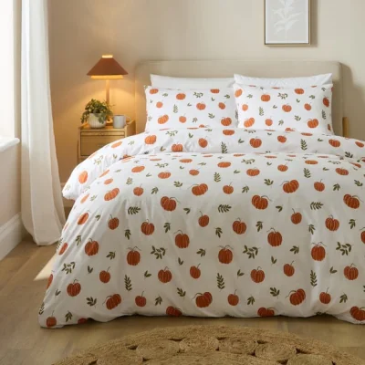 Dunelm Pumpkin Polycotton Duvet Cover & Pillowcase Set