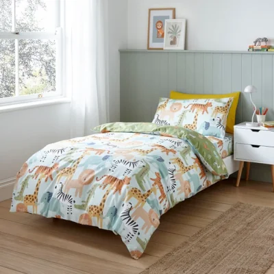 Dunelm Safari Adventure Organic Cotton Quilt Cover and Pillowcase Set