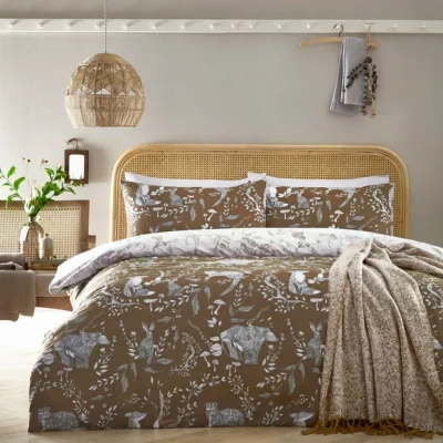 Dunelm furn. Buckthorn Duvet Cover Set Amber Amber