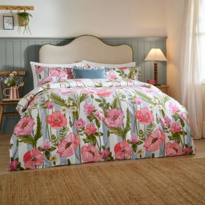 Dunelm Wylder Nature Poppy Trail Polycotton Duvet Cover & Pillowcase Set