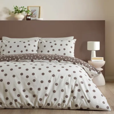 Dunelm Catherine Lansfield Polka Dot Quilt Cover & Pillowcase Set