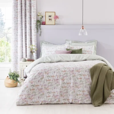 Dunelm Hayley Lilac Duvet Cover and Pillowcase Set Lilac (Purple)