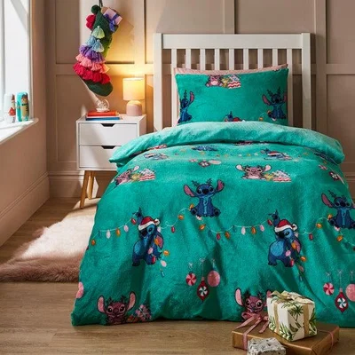 Dunelm Stitch Christmas Duvet Cover and Pillowcase Set