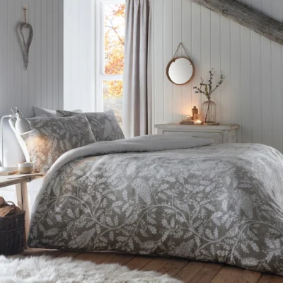 Dunelm Dreams and Drapes Lodge Woodland Owls Sage Duvet Cover and Pillowcase Set Sage