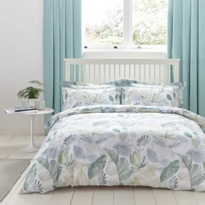 Dunelm Ashleigh Green Reversible Duvet Cover and Pillowcase Set Green