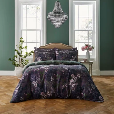 Dunelm Dorma Giverny Damson Duvet Cover and Pillowcase Set Damson (Purple)