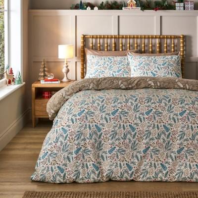 Dunelm Winter Berries Brushed Cotton Duvet Cover & Pillowcase Set