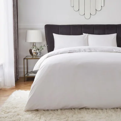 Dunelm Hotel Cotton Sateen 400 Thread Count Duvet Cover Set White
