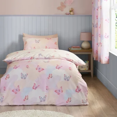 Dunelm Catherine Lansfield Ombre Butterflies Duvet Cover & Pillowcase Set