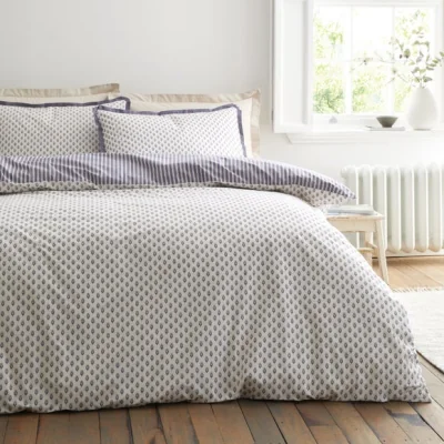Dunelm Bianca Amelie 100% Cotton Duvet Cover & Pillowcase Set