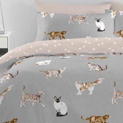 Dunelm Cats Polycotton Duvet Cover & Pillowcase Set