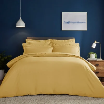 Dunelm Fogarty Soft Touch Duvet Cover and Pillowcase Set Ochre