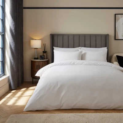 Dunelm Hotel 200 Thread Count 100% Peached Cotton Duvet Cover & Pillowcase Set