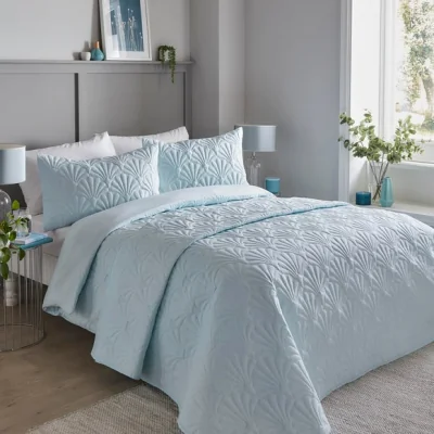 Dunelm Cavali Duvet Cover and Pillowcase Set Duck Egg Blue Duck Egg (Blue)