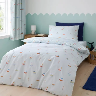 Dunelm Little Boats Quilt Cover and Pillowcase Set