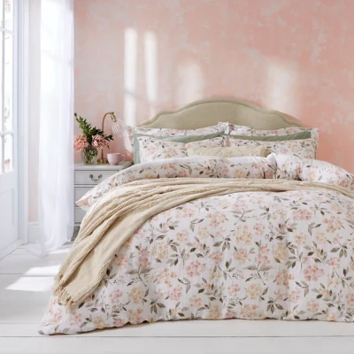 Dunelm Marella Floral Duvet Cover & Pillowcase Set Blush