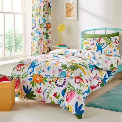 Dunelm Bright Animals 100% Cotton Reversible Duvet Cover and Pillowcase Set