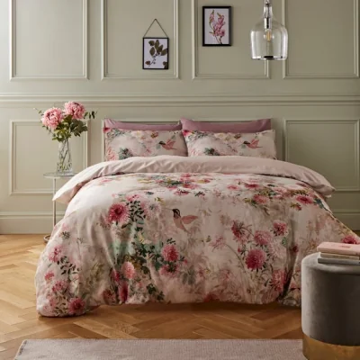 Dunelm Aldridge Dramatic Floral Duvet Cover Set Pink