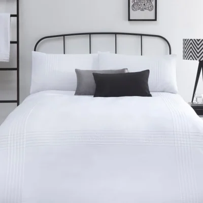 Dunelm Amalfi White Duvet Cover and Pillowcase Set White