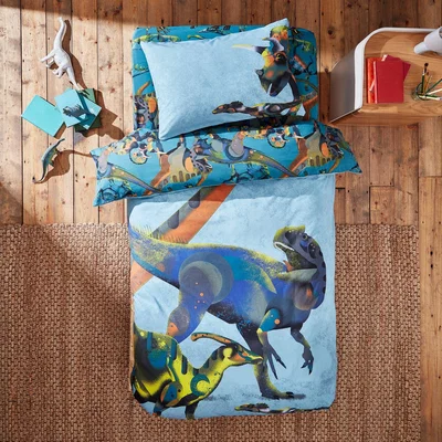 Dunelm Age of Dinosaurs Duvet Cover and Pillowcase Set Blue