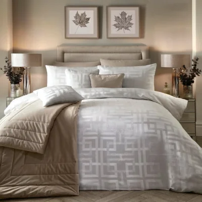 Dunelm Bardon Duvet Cover and Pillowcase Set Ivory Ivory