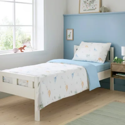 Dunelm Dinosaur Cotton Muslin Quilt Cover & Pillowcase Set