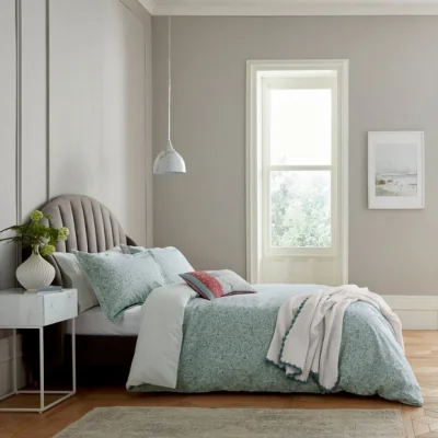Dunelm Helena Springfield Eloise Duvet Cover and Pillowcase Set Teal (Green)
