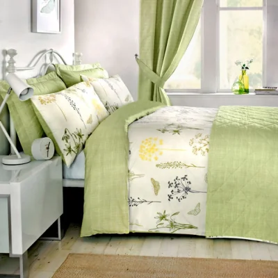 Dunelm Botanique Green Duvet Cover and Pillowcase Set Green