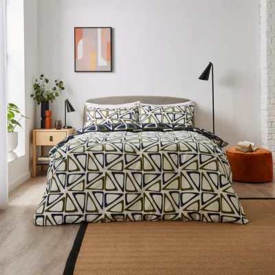 Dunelm Corby Navy Industrial Duvet Cover & Pillowcase Set Navy (Blue)