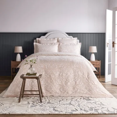 Dunelm Dorma Winchester Champagne Duvet Cover and Pillowcase Set Beige