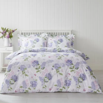 Dunelm Wild Hydrangea Lilac Duvet Cover and Pillowcase Set Lilac