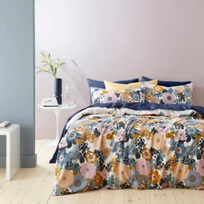 Dunelm Genka Reversible Duvet Cover and Pillowcase Set MultiColoured