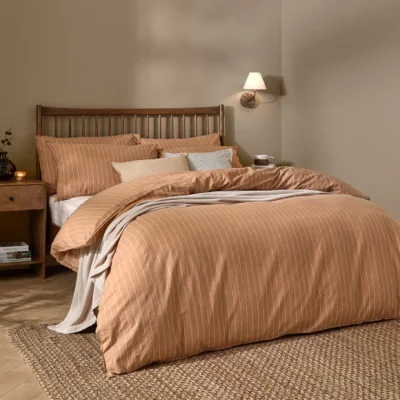 Dunelm Yard Linear 100% Cotton Duvet Cover & Pillowcase Set